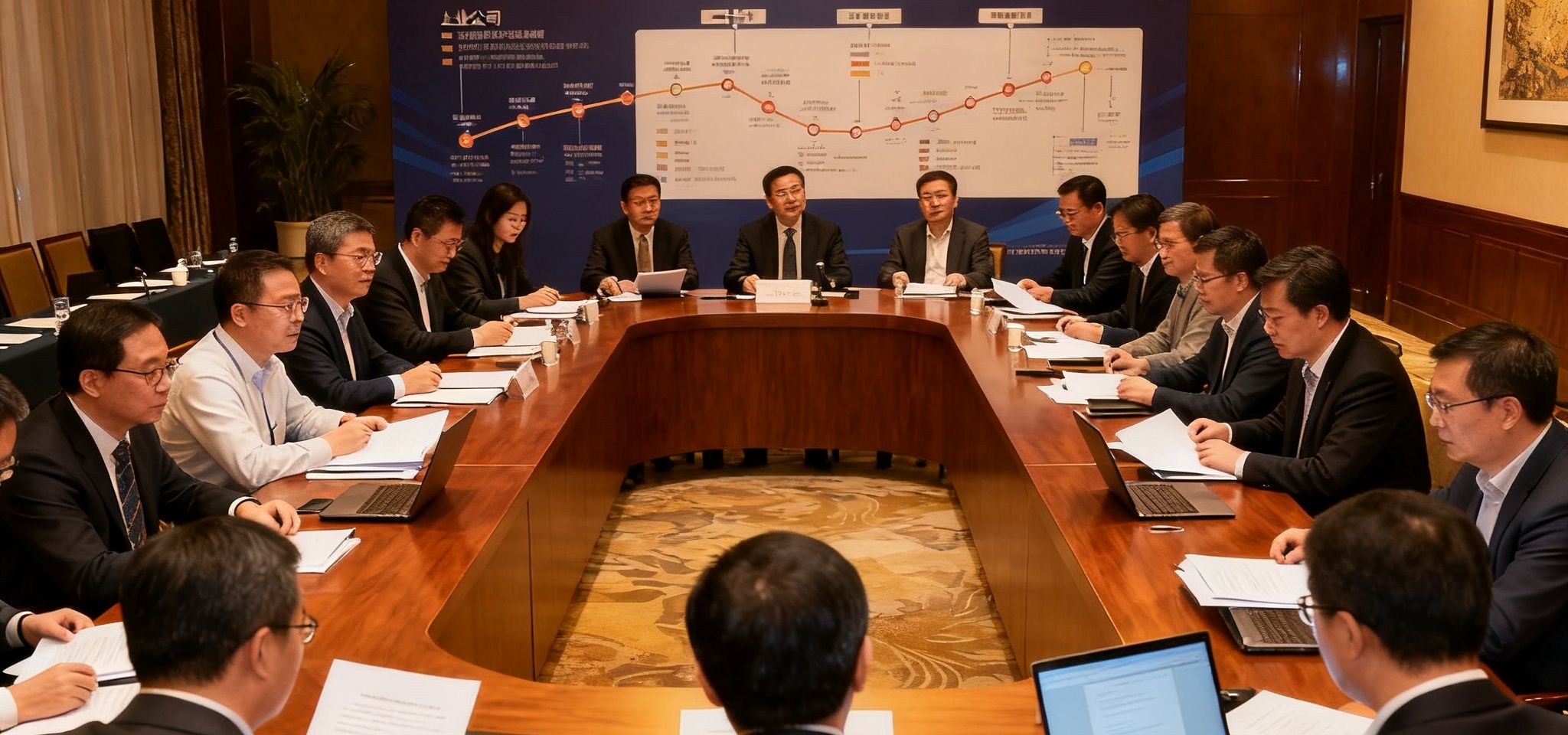 tyc贵宾会在北京国贸大酒店举办的私董会闭门沙龙，二十五位上市公司高管在U型会议桌前深度交流企业战略与资本运作话题